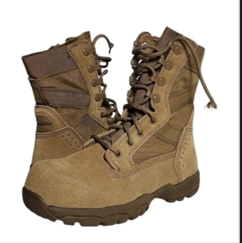 Tactical Research Mini-Mil TR105 Size 4R Tactical‎ Boots for Men Brown leather
